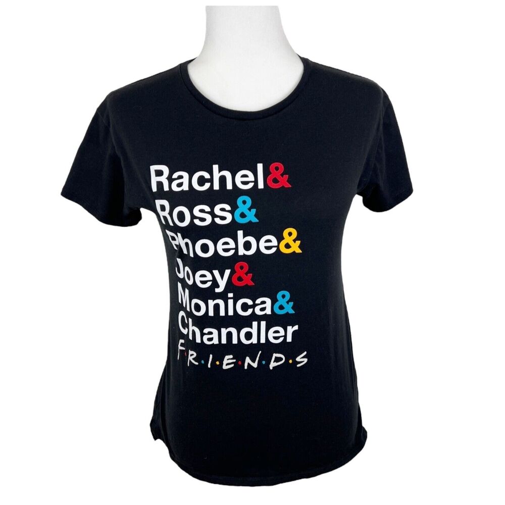 FRIENDS Shirt Youth Large Black Cast Members Spellout Short Sleeve Teens Kids